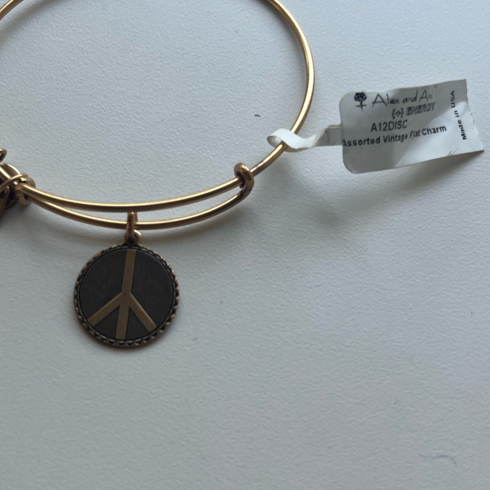 Alex and Ani Peace Sign Charm Bracelet
